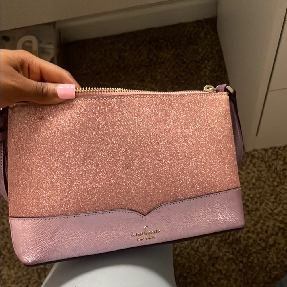 Kate Spade Pink and Purple Glitter Crossbody Bag